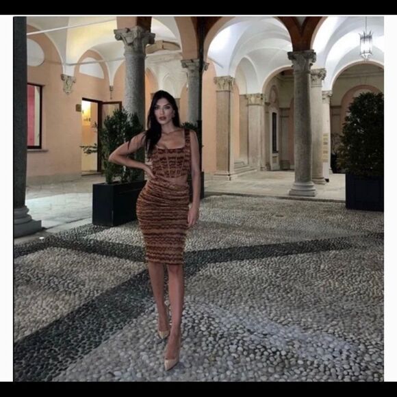 ZARA bloggers fave Brown high waisted ruched draped tulle midi skirt Sz XS NWT - Picture 9 of 15